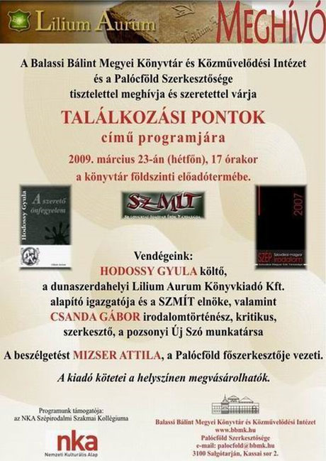 Meghívó a Találkozási Pontokcímű programra Meghívó a Találkozási Pontokcímű programra