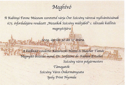 A kiállítás meghívója Meghívó