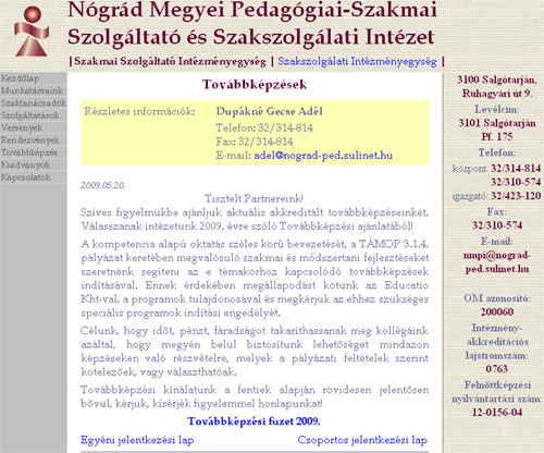 A Nógrád Megyei Pedagógiai-Szakmai Szolgáltató és Szakszolgálati Intézet honlapján olvasható felhívás Felhívás
