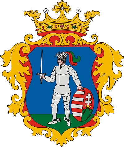Nógrád Megye címere - lovag karddal és pajzssal.