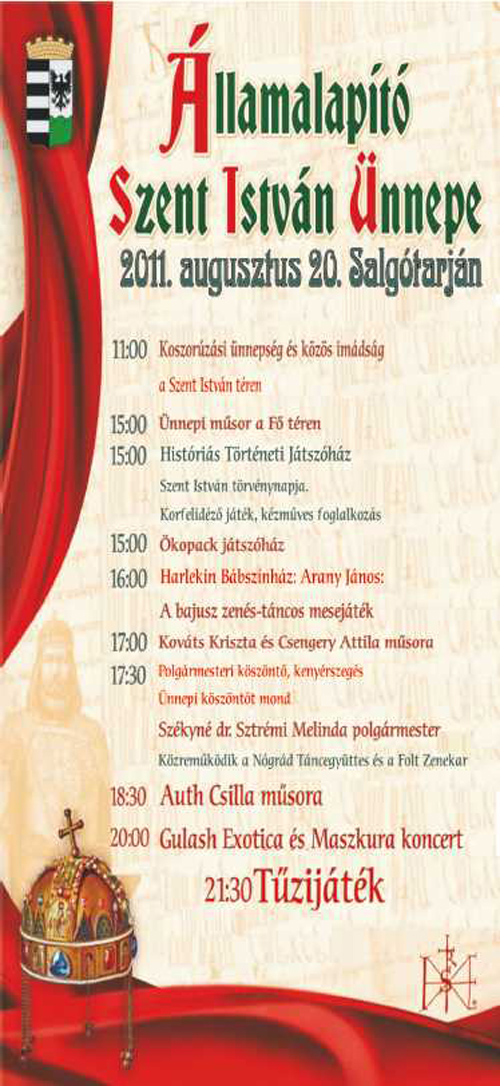 A részletes ünnepi program Salgótarján